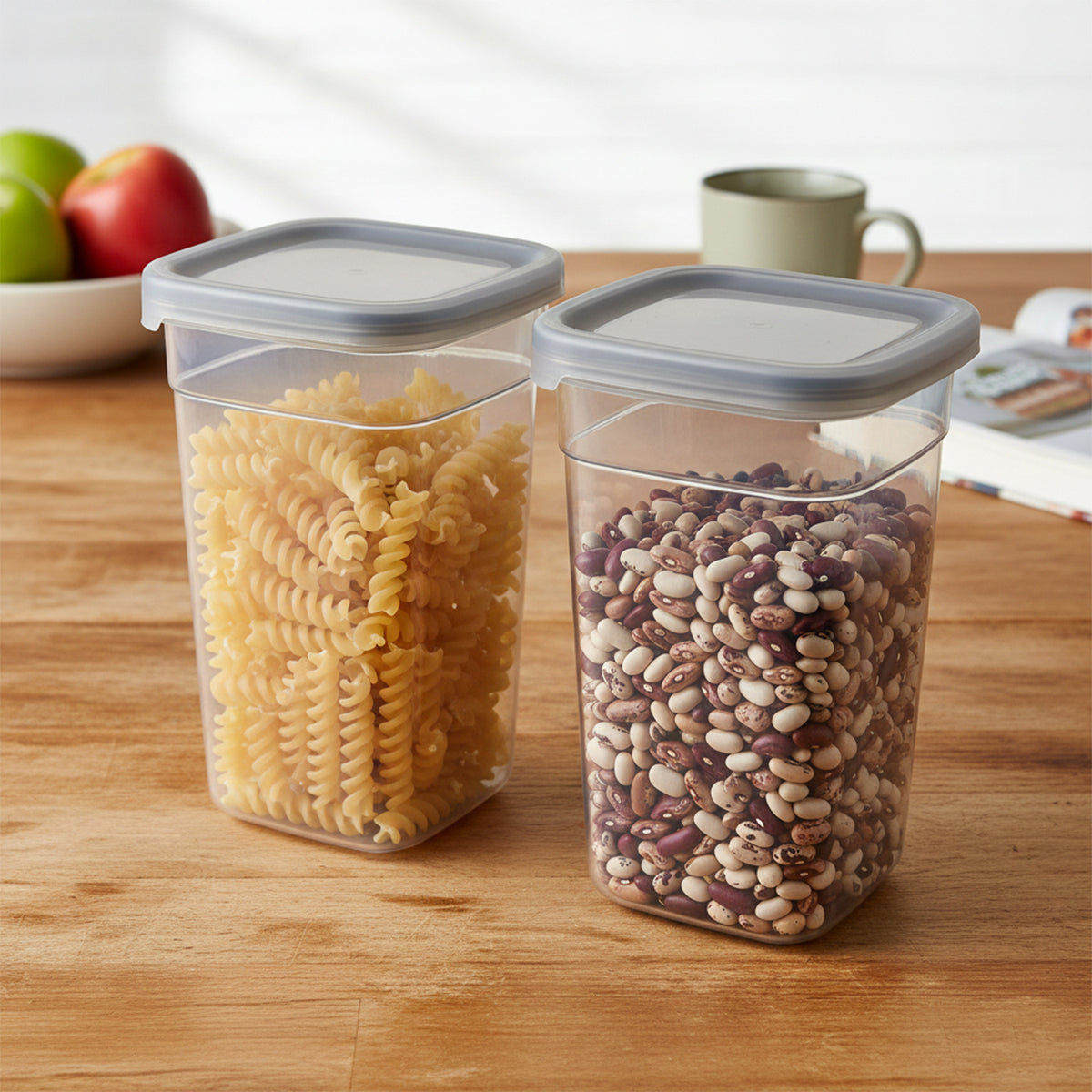 Plastic Multipurpose Kitchen Storage  Fridge Container (1200 Ml 6 Pc)