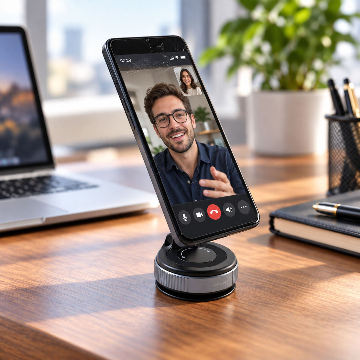 Vacuum Suction Magnetic Phone Holder For Car Dashboard And Office Desk (1 Pc)