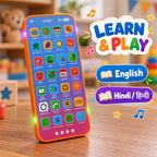 Kids Learning Mobile Phone Toy With Music Lights And Hindi English Audio (1 Pc)