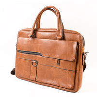 Premium Faux Leather Multipurpose Messenger Briefcase With Shoulder Strap (1 Pc)