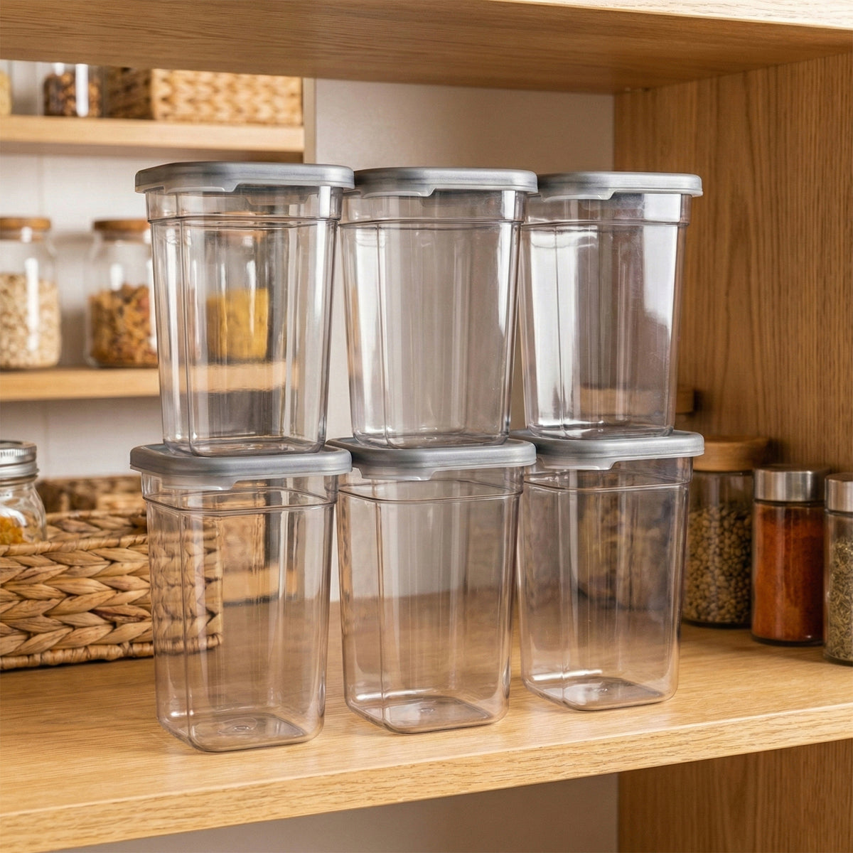 Plastic Multipurpose Kitchen Storage  Fridge Container (1200 Ml 6 Pc)